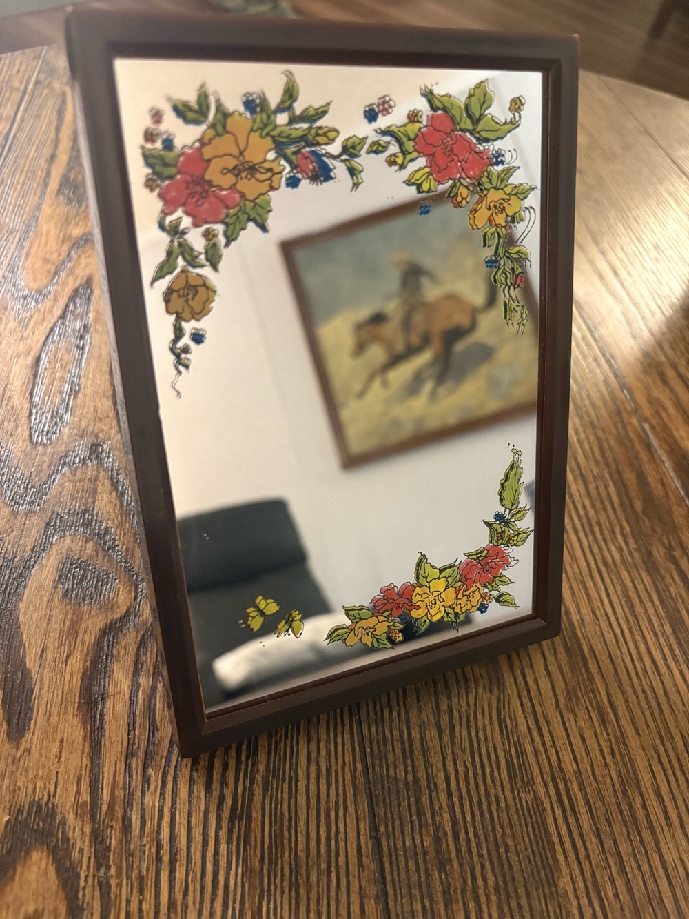 Vintage YAPโS Floral Vanity Mirror Music Box Love Story Hong Kong